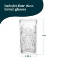 thumbnail image 2 of Libbey Hobstar Cooler Glasses, Cut Glass Drinking Glasses Set of 4, Hi-Ball Textured Drinking Glasses, 16 oz Cocktail Glass Set for Soda, Mixed Drinks, 2 of 4