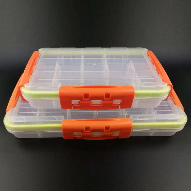 TINYSOME Fishing Tackle Box Waterproof Plastic Bait Box Fishing Storage Box  Hook Holder 