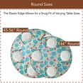 thumbnail image 2 of Covers For The Home Deluxe Elastic Edged Flannel Backed Vinyl Fitted Table Cover - Floral Pattern - Large Round - Fits Tables up to 45" - 56" Diameter (ETFRL60), 2 of 3