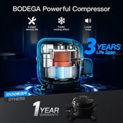 BODEGA 12 Volt 80 Qt.(75L) Car Refrigerator, Portable Freezer, Car Fridge for Camping, Travel,APP Control, Rv