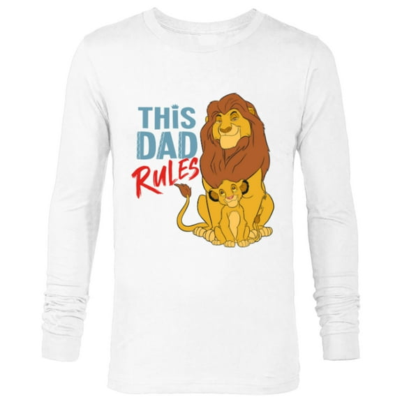 Disney The Lion King Simba and Mufasa This Dad Rules - Long Sleeve T-Shirt for Men - Customized-White