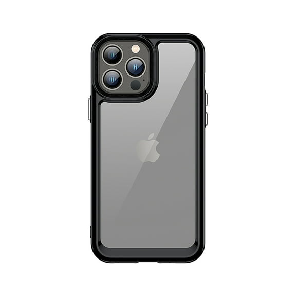ELEHOLD for iPhone 15 Pro Max Clear Case Transparent Clear Back Non-Yellowing Shockproof Slim Fit Lightweight Hybrid Silicone Case for 6.7" iPhone 15 Pro Max,Black