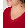 thumbnail image 4 of Hanes Just My Size Cotton Jersey Short Sleeve V-Neck T-Shirt (Plus ) Deep Red 5X Women's, 4 of 5