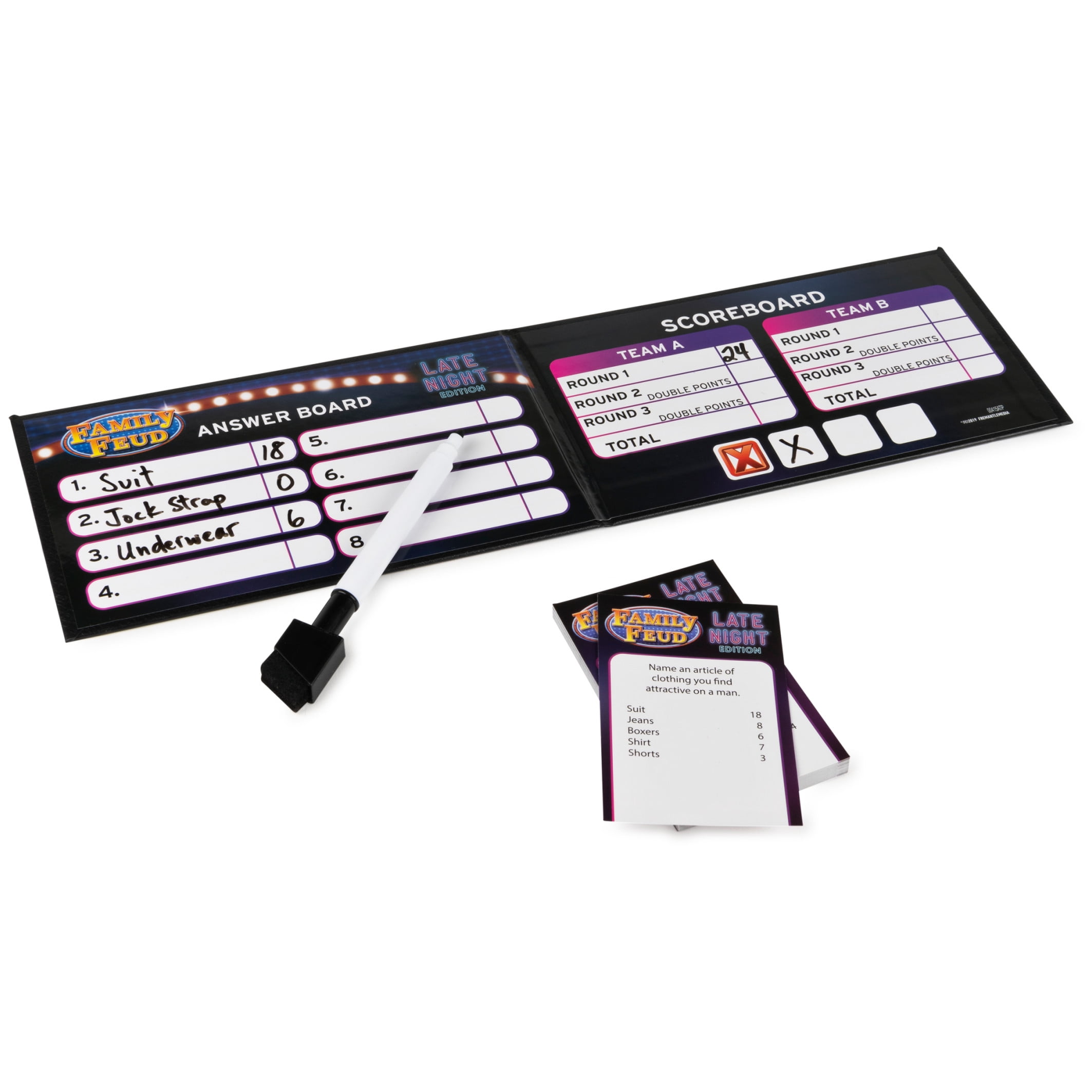 Family Feud, Late Night Edition Card Game for Adults Funny Survey Quizzes Party Game Board Game, for Adults and Teens Ages 16 and up