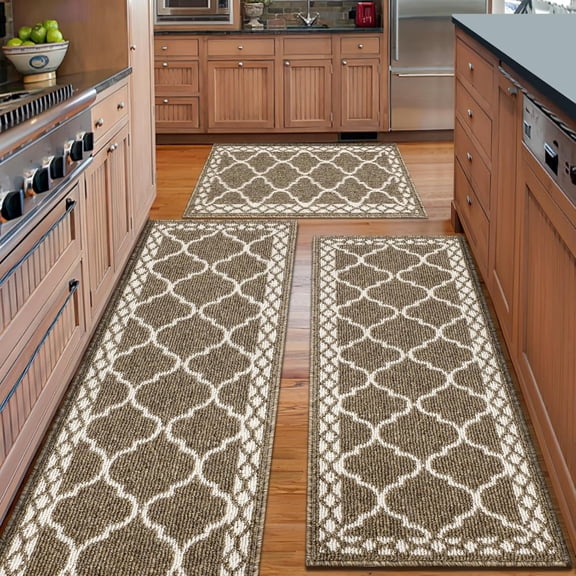 Kitchen Mats for Floor 3 Piece Set,Soft Comfort Kitchen Runner Rugs Non Skid Washable,Farmhouse Kitchen Mats for Floor Sets,Kitchen Area Rug Floor Mat for Bathroom Entryway Indoor Door