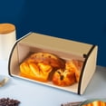thumbnail image 6 of Retro Bread Box Iron Large Capacity Ornament Durable with Lid Dustproof Storage Container for Countertop Cabinet Pantry Office Farmhouse, White L, 6 of 9