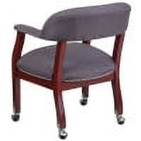 Flash Furniture Sarah Gray Fabric Luxurious Conference Chair with Accent Nail Trim and Casters