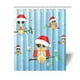 thumbnail image 1 of ABPHQTO Cortina de ducha de tela impermeable de baño de búhos de Navidad de dibujos animados 150x180 cm, 1 of 2