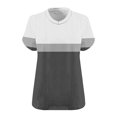 thumbnail image 4 of Staron Summer T-Shirts for Women Plus Size Oversized V-Neck Short Sleeve Casual Loose Basic Solid Top, Dark Gray XL, 4 of 4