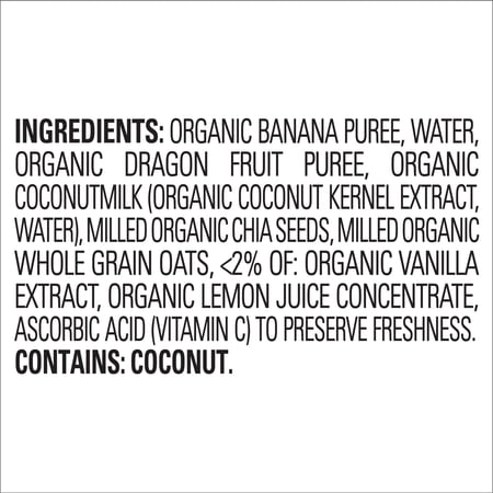 HAPPY TOT, STAGE 4 BABY FOOD, BANANAS & DRAGONFRUIT, 4 OZ POUCH