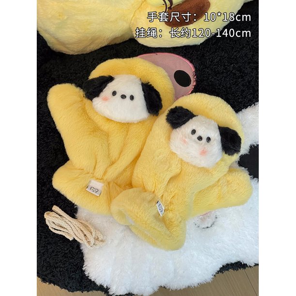 Versión coreana de invierno de celebridades de Internet de guantes peludos para hombres y mujeres cálidos y resistentes al frío, además de terciopelo y engrosamiento para andar en bicicleta.