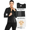 thumbnail image 4 of Women's Rashguard Swimsuit Zip Front Sun Protection Swim Shirt UPF 50+ Black XL, 4 of 5