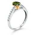 thumbnail image 3 of Gem Stone King 10K White and Yellow Gold Tourmaline Green Mystic Topaz and White Lab Grown Diamond Engagement Ring for Women (0.98 Cttw, Oval 7X5MM, Gemstone Birthstone, Size 5), 3 of 4
