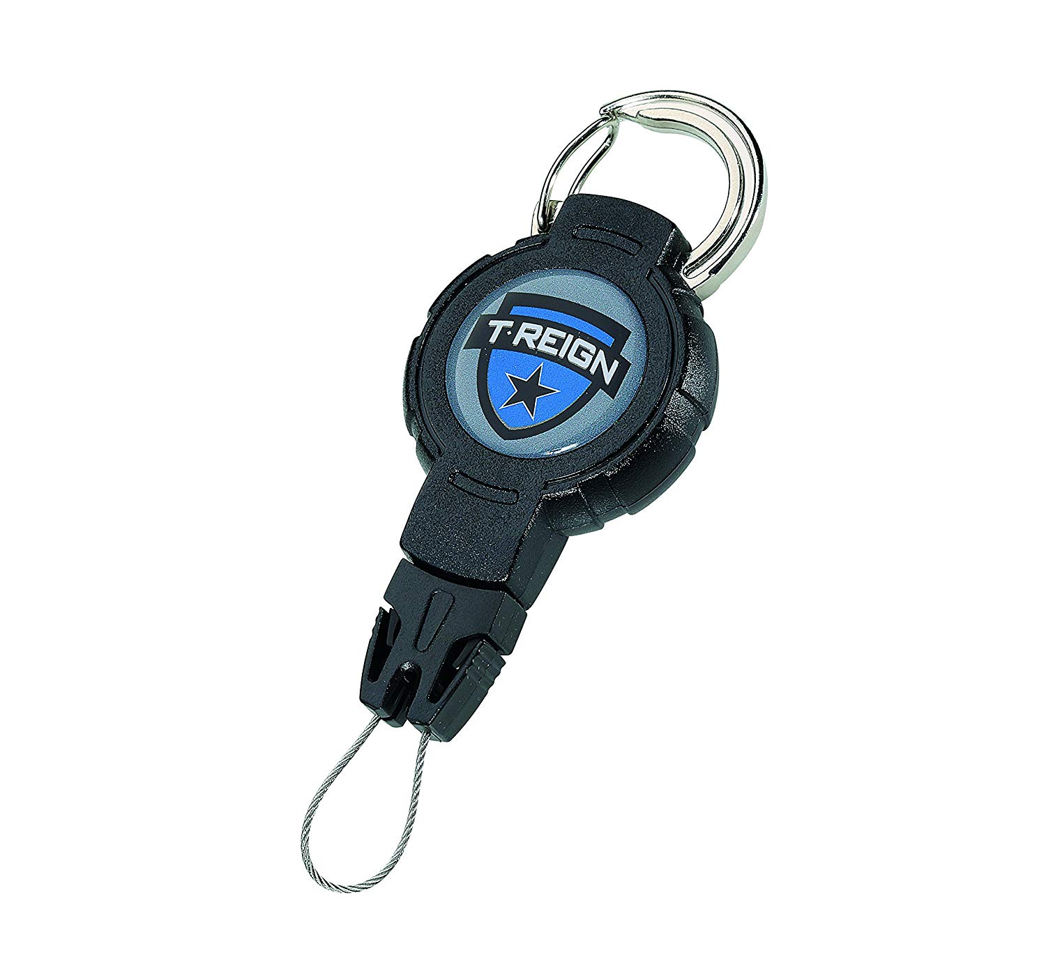 TREIGN Retractable Gear Tether Carabiner, Black, Medium, Tough 36 inch