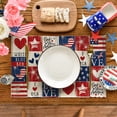 thumbnail image 4 of Sm:)e Patchwork Buffalo Plaid Placemats Set of 4, 12 x 18 Inch, 4th of July Table Runner Independence Day Patriotic Table Decoration Gifts Home Kitchen Dining Indoor Holiday Decor, 4 of 7