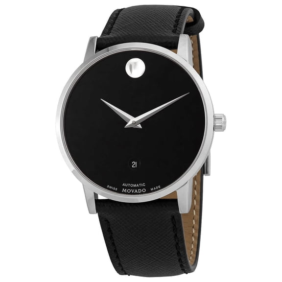 Movado Classic Museum Men's Black Leather Band Automatic Watch 0607473