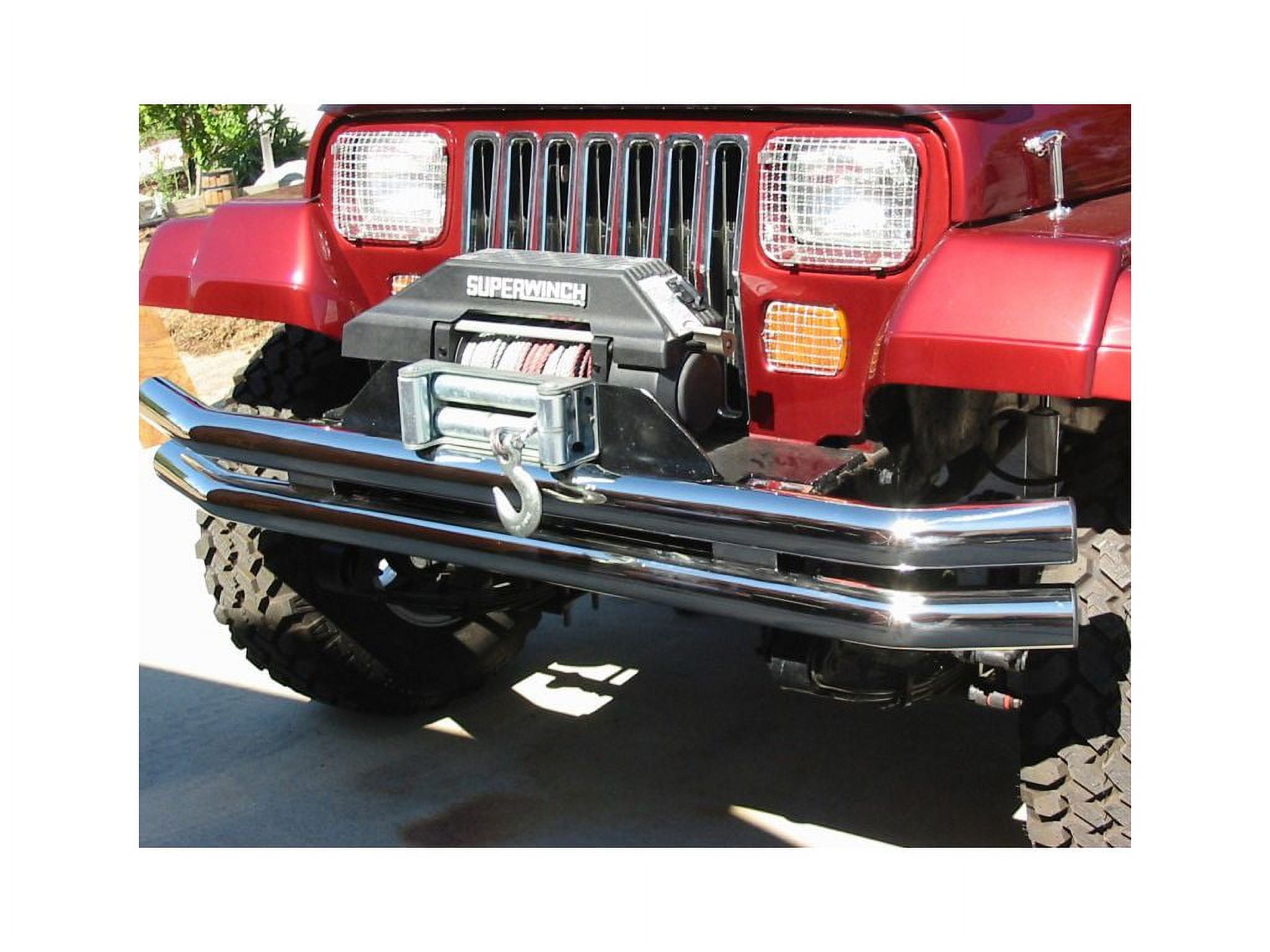 Rampage by RealTruck Front Tubular Bumper for Jeep Wrangler JK/JL | Light Pod, Stinger, Steel, Textured Black | 88625 | Compatible with 2007 - 2018 Jeep Wrangler JK, 2018 - 2022 Wrangler JL