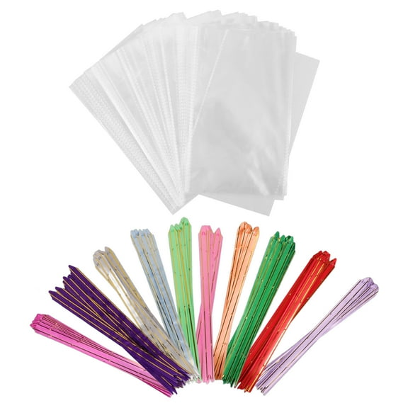 WORGEOUS 100pcs Clear Gift Bags Dessert Bags Clear Goodie Bags With Ties Convenient Bread Wrapping Bag Multi-function Snack Packing Bags Snack Supply