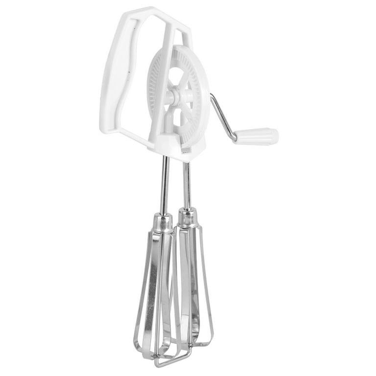 Manual Hand Mixer, Stainless Steel Hand Crank For Cooking White