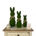 thumbnail image 6 of Cadancy Easter Bunny Figurines Set Flocked Rabbit Statues with Burlap Bow Outdoor Lawn Ornaments Spring Garden Decor for Porch Steps Patio Yard Home Decorations, 6 of 9