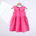 thumbnail image 2 of Edvintorg Pretty Princess Dress for Toddler Girls Summer Solid Color Sleeveless Doll Collar Princess Dress Kids Party Dresses for Girls 1-8 Years, 2 of 7