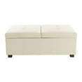 thumbnail image 4 of CorLiving Antonio Premium Faux Leather Deluxe Double Storage Ottoman with Wood Legs, 4 of 9