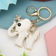 thumbnail image 4 of Elephant Shaped Diamond Keyring Pendant Bag Decoration Keychain Birthday Gift, 4 of 8