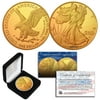 2023 1 Oz 999 Fine Silver American Eagle $1 Coin 24K Gold Gilded with BOX & CERT