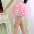 thumbnail image 6 of Pleated Skirt for Girls Bowknot Ruffle Soild Color Print Tulle Tiered Princess Party Layered Kids Dress(150 6-8 Years,Pink), 6 of 6