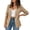 Khaki, variant on Womens Ruched 3/4 Sleeve Blazer Open Front Coatigan Lapel Jacket with Pockets Dressy Business Casual for Work Office Fall Outfits, Brown, XXL