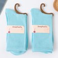 thumbnail image 5 of Autumn And Winter Pure Candy Color Ladies Pile Socks Sky Blue, 5 of 5