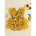 thumbnail image 2 of Bagilaanoe Newborn Baby Girl Summer Rompers Daisy Print Sleeveless Bodysuits 3M 6M 12M 18M 24M Infant Ruffles One Piece Jumpsuit, 2 of 7