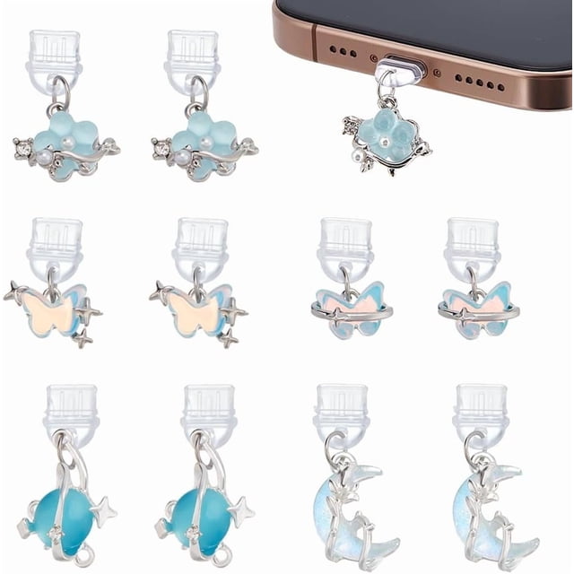 10 tapones antipolvo para la mayoría de los teléfonos tipo C.