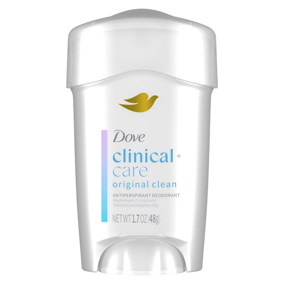 Dove Clinical   Care Antiperspirant Deodorant Soft Solid For Women with Nourishing Serum Original Clean, 1.7 oz