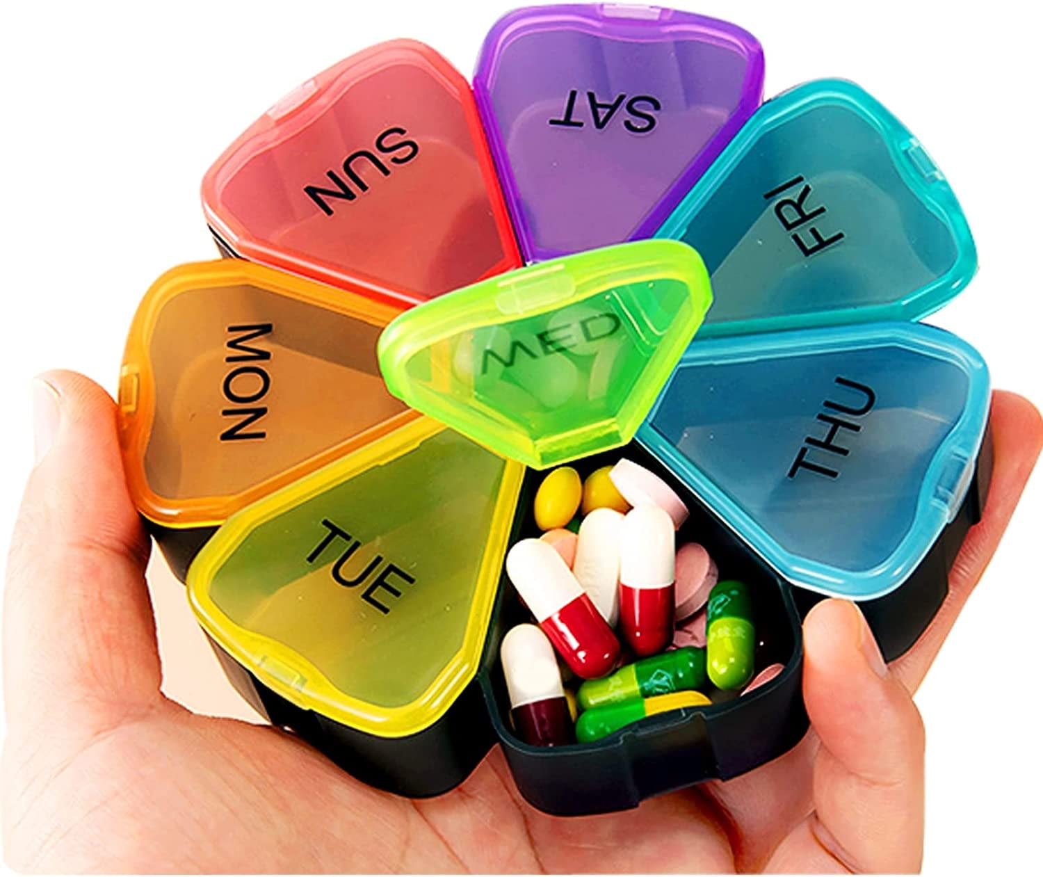 Weekly Pill Organizer, Pill Box, Medicine Organizer with 7 Day, Large