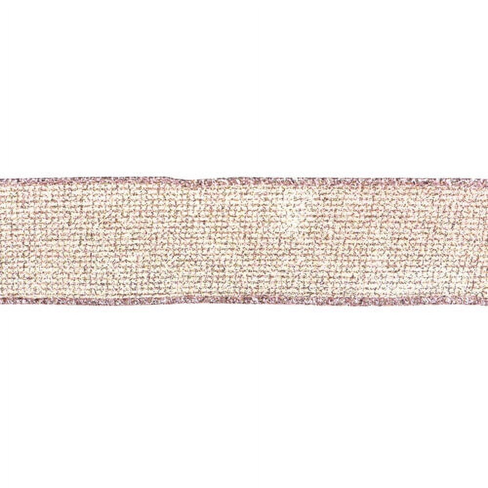 Metallic Micro Mesh Wired Ribbon, 1-1/2-Inch, 10-Yard - Rose Gold