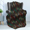 thumbnail image 4 of Colorful Soft Flannel Fleece Throw Blanket, Geometric Polka Dots Composition with Halftone Pattern on Dark Toned Background, Cozy Plush for Indoor and Outdoor Use, 50" x 60", Multicolor, by Ambesonne, 4 of 5