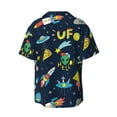 thumbnail image 2 of KLL Funny Spaceships Print Men's Shirt Short Sleeve Button Down Summer Cuba Beach Shirts- 4X-Large, 2 of 7