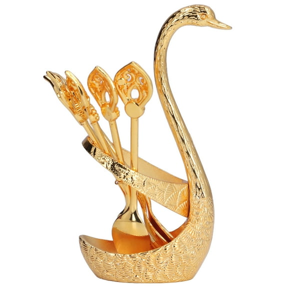 Juego de cucharas de postre para café, soporte para cucharas de café, elegante soporte para cucharas de café, soporte para cucharas de postre, soporte con forma de cisne, el mejor de su clase
