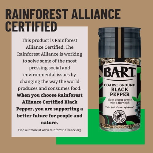 Bart Black Pepper Coarse Ground 38g, British Import (Pack of 2)