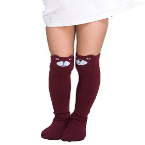 Profusion Circle Kids Girls Sweet Striped Bowknot Knee-High Socks Tight Winter Cotton Leg Warmer