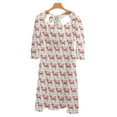 thumbnail image 6 of Strawberry Cow Print Womens Summer Dress Tie Back A Line Flare Dress, 6 of 9