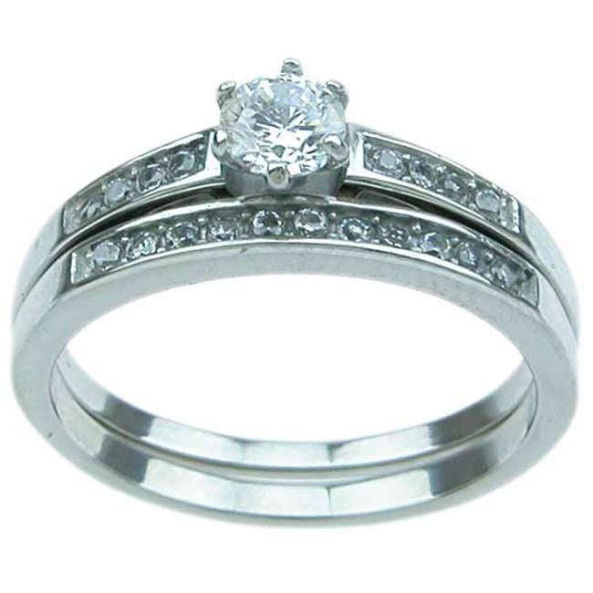 4.5 mm Stainless Steel Wedding Ring Set Size 5