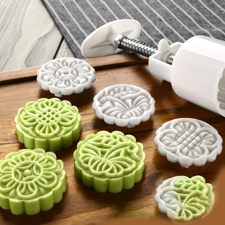Chinese Mooncake Mold, Mooncake Mold Set, Mooncake Press Molds, Mid Autumn  Festival DIY Hand Press Cookie Stamps Pastry Tool with Mode Pattern,  Mooncake Maker (White) - style:style3 