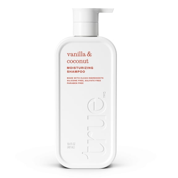 True Vanilla & Coconut Moisturizing Shampoo - Moisturizing and Hydrating Formula for Women & Men, 16.4 fl oz