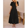 thumbnail image 4 of Merokeety Womens Summer Dresses Boho Floral Eyelet Lace Tiered Flowy Maxi Dress Black xl, 4 of 5