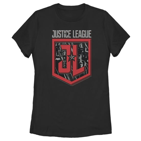 Women's Zack Snyder Justice League Character Shield Graphic Tee Black X Large