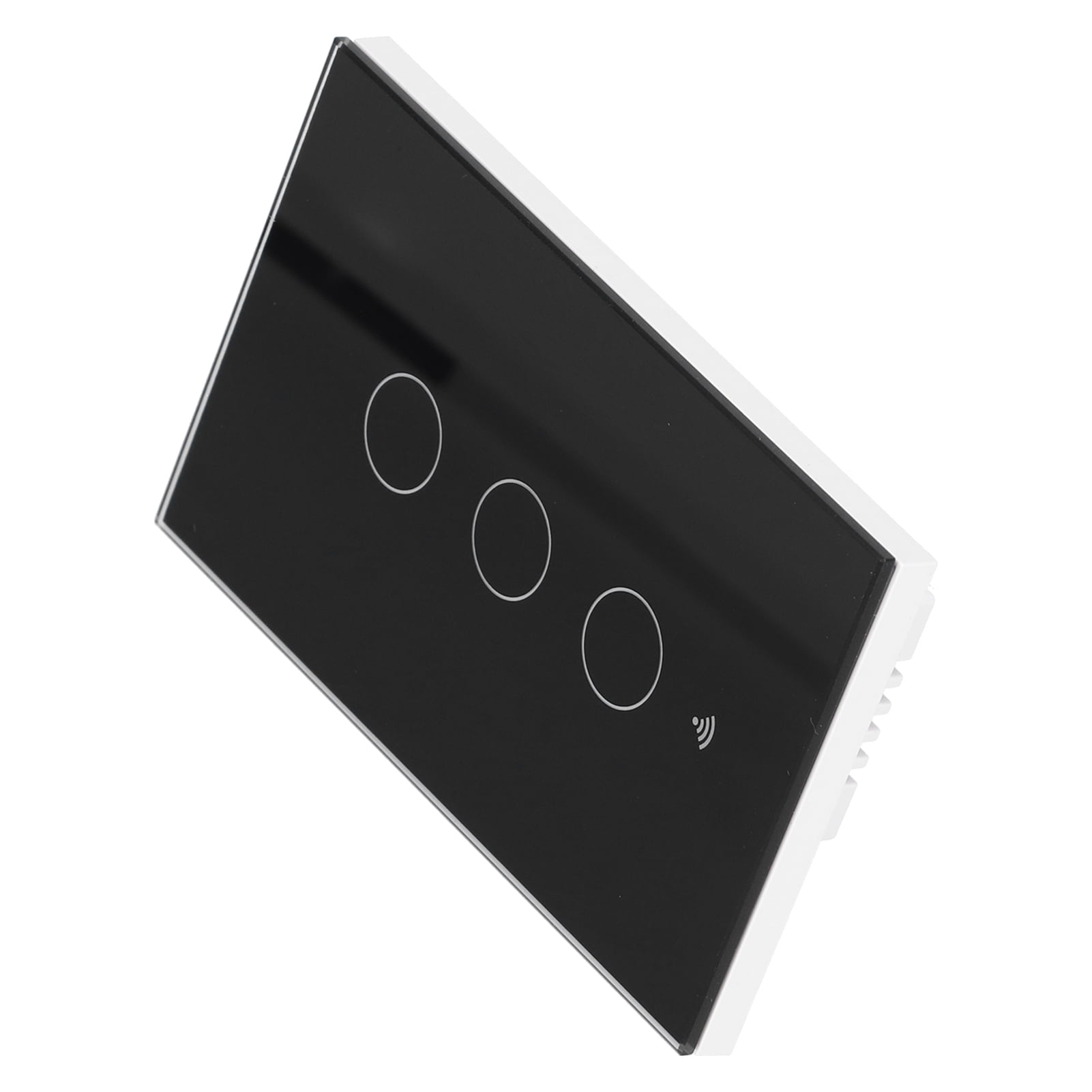BIMZUC Intelligent Light Touch Switch Remote Control 3 Gang American Type Zigbee Home Automation Wall Switch Panel 100-240V Black (15 cm / 5.91 inches)