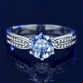 thumbnail image 3 of 1-3 Carat 18K White Gold Moissanite Rings for Women Gift D Color VVS1 Clarity Blue Diamond Rings S925 Sterling Silver Ring jewelry Moissanite Wedding Bands with Certificate, 3 of 9