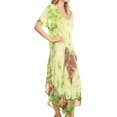 thumbnail image 4 of Sakkas Nalani Womens Flowy Caftan Tie Dye Summer Dress Cover up Relax Fit - Green - One Size Regular, 4 of 5
